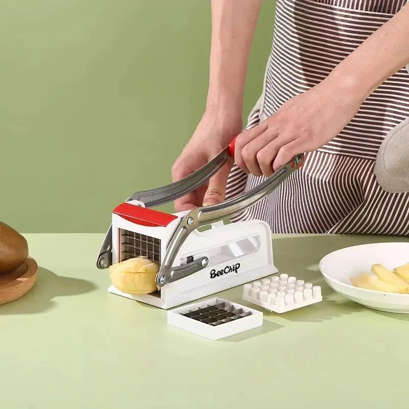 Multi-Functional Stainless Steel Vegetable Cutter - Manual Potato Slicer for Cucumbers, Fruits, and Vegetables - Efficient Kitchen Cutting Tool