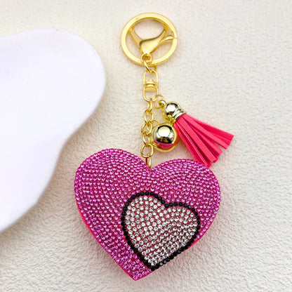 Kawaii Watermelon Crystal Keychain – Gold Alloy Leather Fruit Keyring for Women & Men, Bag & Car Accessory
