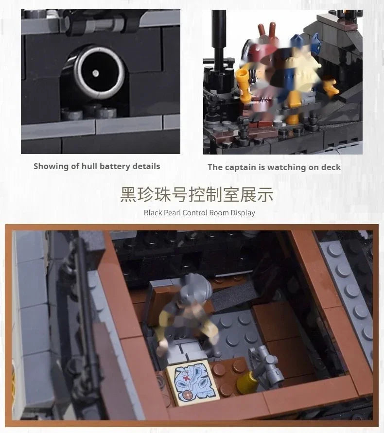 Pirates Black Pearl Ship Building Blocks – 1:1 Caribbean Adventure Boat Model Toy for Kids & Adults