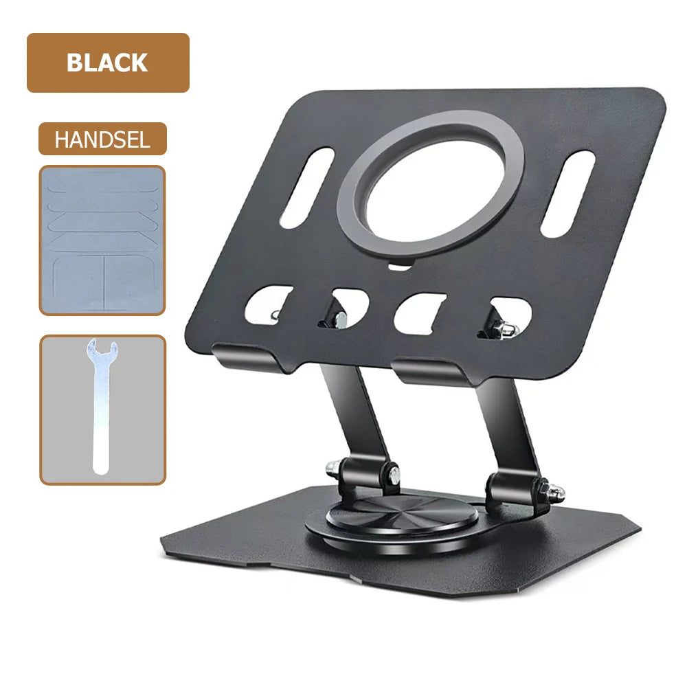 360° Rotatable Adjustable Tablet Stand — Foldable Desktop Holder for 4.7″–12″ iPad Pro/Air/Min & Tablets