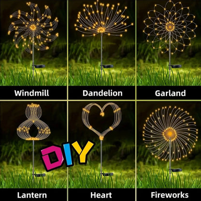 8-Mode Solar Outdoor LED Globe Lamp – Dandelion Fireworks Light with 90/120/150/180/200 LEDs for Garden, Lawn & Holiday Decorations