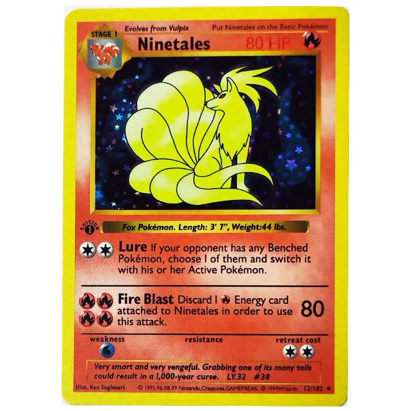 10pcs Pokémon 1996 1st Edition Collection Cards – Charizard, Shining PTCG Game Flash Cards, Anime Gift Toys