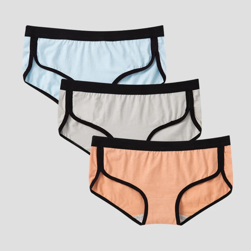 BANNIROU 3Pcs Women’s Cotton Briefs - Soft Breathable Low-Rise Sports Fitness Panties & Everyday Lingerie Underwear