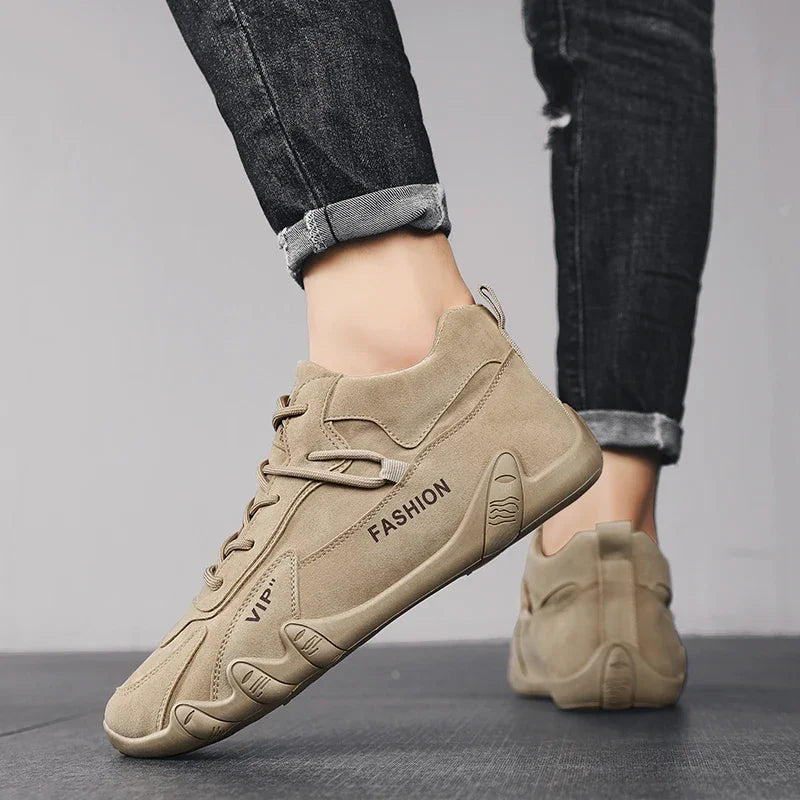2024 Men’s Spring Ankle Boots – Casual Lace-Up Khaki Sneakers, Non-Slip Work Shoes & Loafers