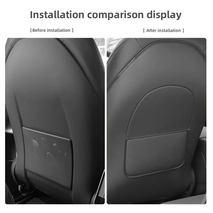 Car Seat Back Protective Mat – Anti-Kick Leather Scratch Protector for Tesla Model 3/Y Full Seat Accessories