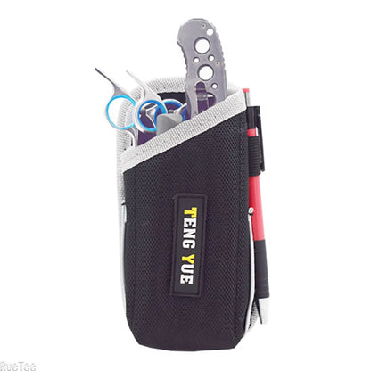 Portable Tool Belt Bag Pouch - Electrician Tool Organizer with Metal Hooks