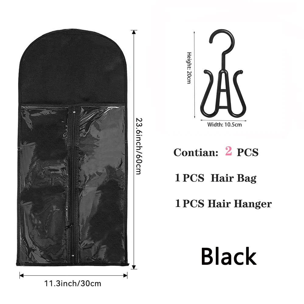 Extra Long Wig Storage Bag | Hair Extension Storage with Hanger for Wigs, Hairpieces & Extensions