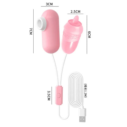 USB Rechargeable Dual-Stimulation Vibrator - Compact Intimate Massager for Adult Women with Clitoral Suction and Vibration Functions