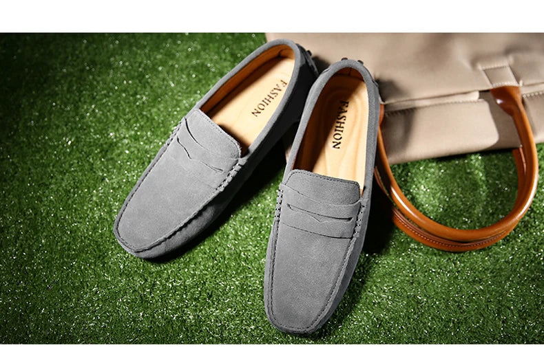 Men's High-Quality Leather Loafers – Casual Moccasins Slip-On Flats, Fashion Driving Shoes, Size 38-49