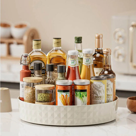 Rotating Spice Rack Organizer - Space-Saving Kitchen & Cosmetics Storage for Apartments and Dorms