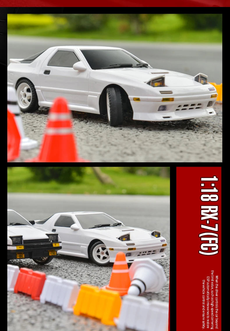 1:18 Skymaker AE86 & RX-7 FC RC Drift Cars with 2.4G Remote, ESP Gyroscope & LED Lights – Mini Racing Toy Cars