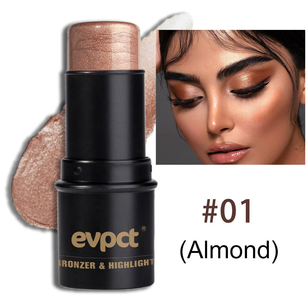 Highlighting & Bronzer Stick - Face Brightening Blusher, Rouge Concealer Pen, Long-Lasting Corrector & Nose Contouring Cosmetics