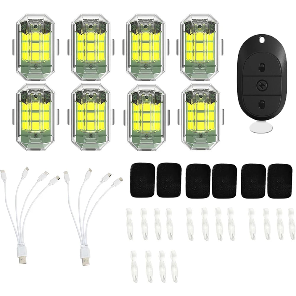 Donwof M3 Car & Motorcycle Strobe Light – Waterproof LED Anti-Collision Warning with Remote