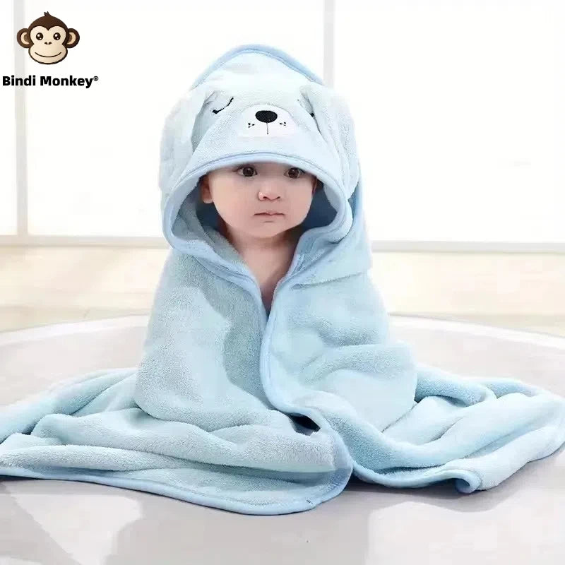 Animal Baby Bathrobe – Soft, Quick-Absorbent Hooded Coral Velvet Sleeping & Cuddle Robe for All Occasions