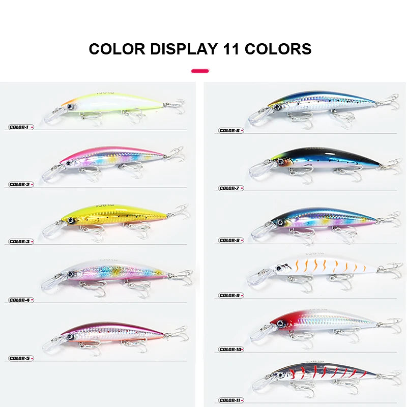 FJORD Heavy Sinking Minnow Fishing Lures – 110S 37g, 90S 29g, 70S 17g Saltwater & Freshwater Jerkbait
