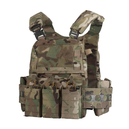 Tactical Vest Ferro Plate Carrier V5 – Military Hunting Airsoft Body Armor with Portable MOLLE System & Triple Magazine Pouch