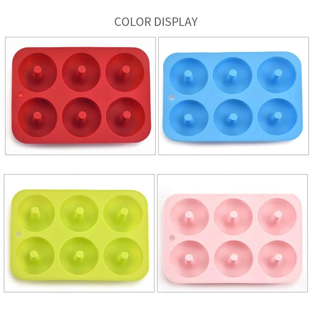 6-Hole Silicone Donut & Bagel Mold – Non-Stick Heat-Resistant Mini Cupcake & Doughnut Baking Pan Tool