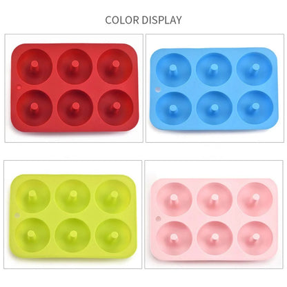 6-Hole Silicone Donut & Bagel Mold – Non-Stick Heat-Resistant Mini Cupcake & Doughnut Baking Pan Tool