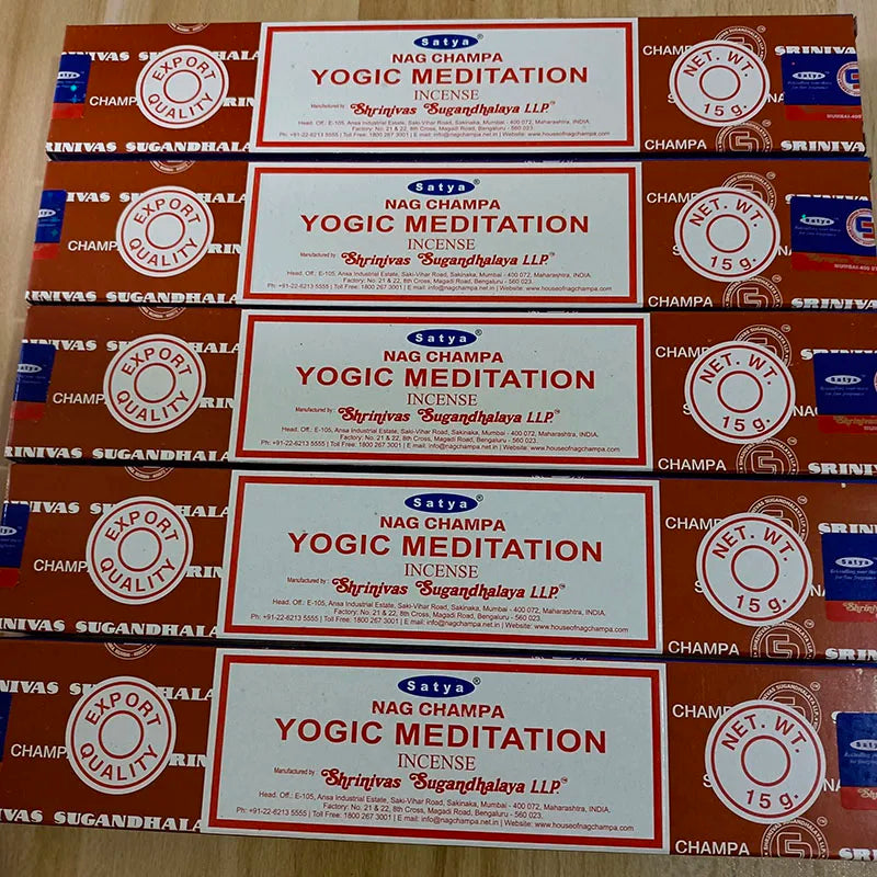 5 Box NAG Champa Satya Incense Collection – Handmade Sticks with Refreshing Medicinal Aromas for Home Fragrances