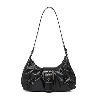 Y2K Retro Pleated Hobo Shoulder Bag for Women – Maillard Style Underarm Clutch Handbag for Travel, Work & Shopping