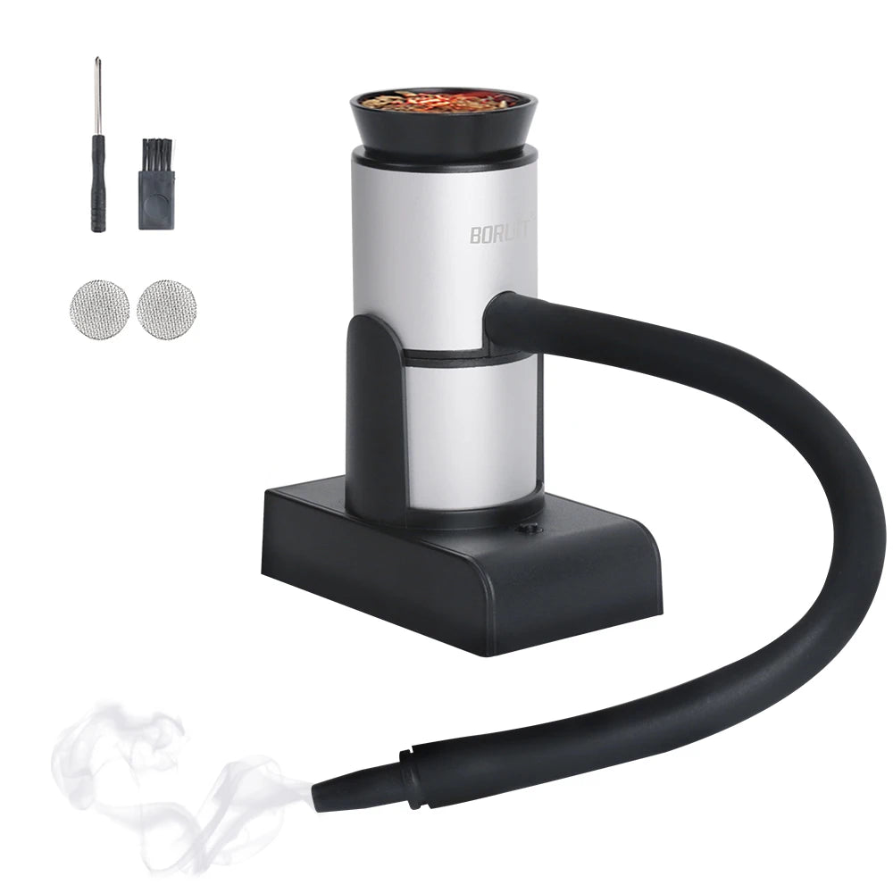 BORUiT SK305 Smoke Infuser – Portable Molecular Cuisine Smoking Gun, Cold Smoke Generator for Meat, BBQ & Cocktails