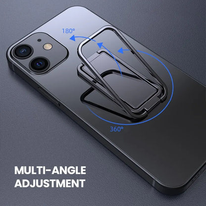 Metal Universal Finger Ring Phone Holder Stand Bracket - Mini 360 Degree Rotating Holder for Mobile Phone Pad with Back Sticker