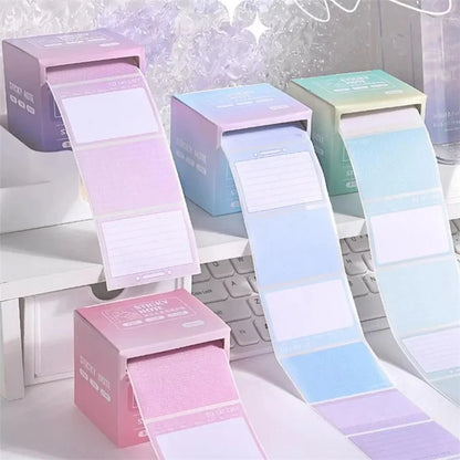 256 Sheets Pull-Out Sticky Notes Roll Tape – Self-Adhesive Memo Pads Sticker Labels for Writing, Noting & Office Organization