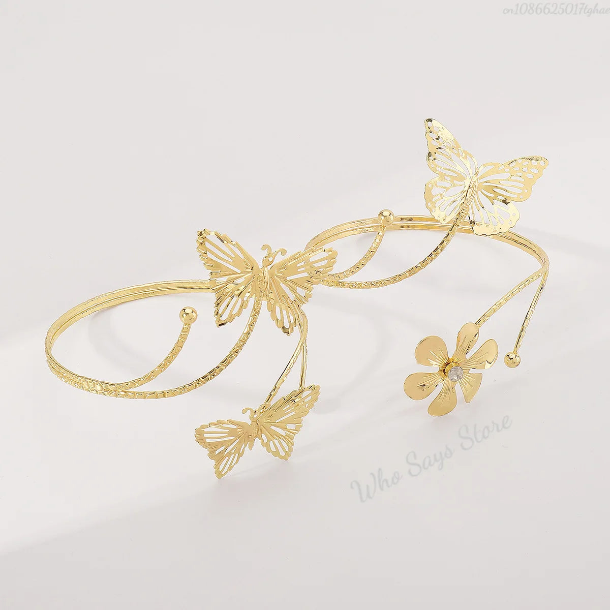 Lacteo Geometric Twisted Upper Arm Cuff Bracelet – Adjustable Water Drop Bangle for Women