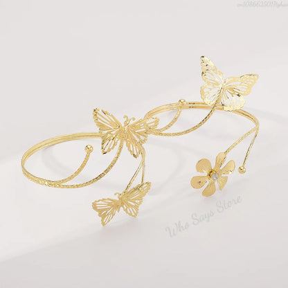 Lacteo Geometric Twisted Upper Arm Cuff Bracelet – Adjustable Water Drop Bangle for Women