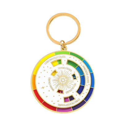 Color Wheel Keychain - Interactive Art Keyring Gift for Painters Artists and Creative Accessories