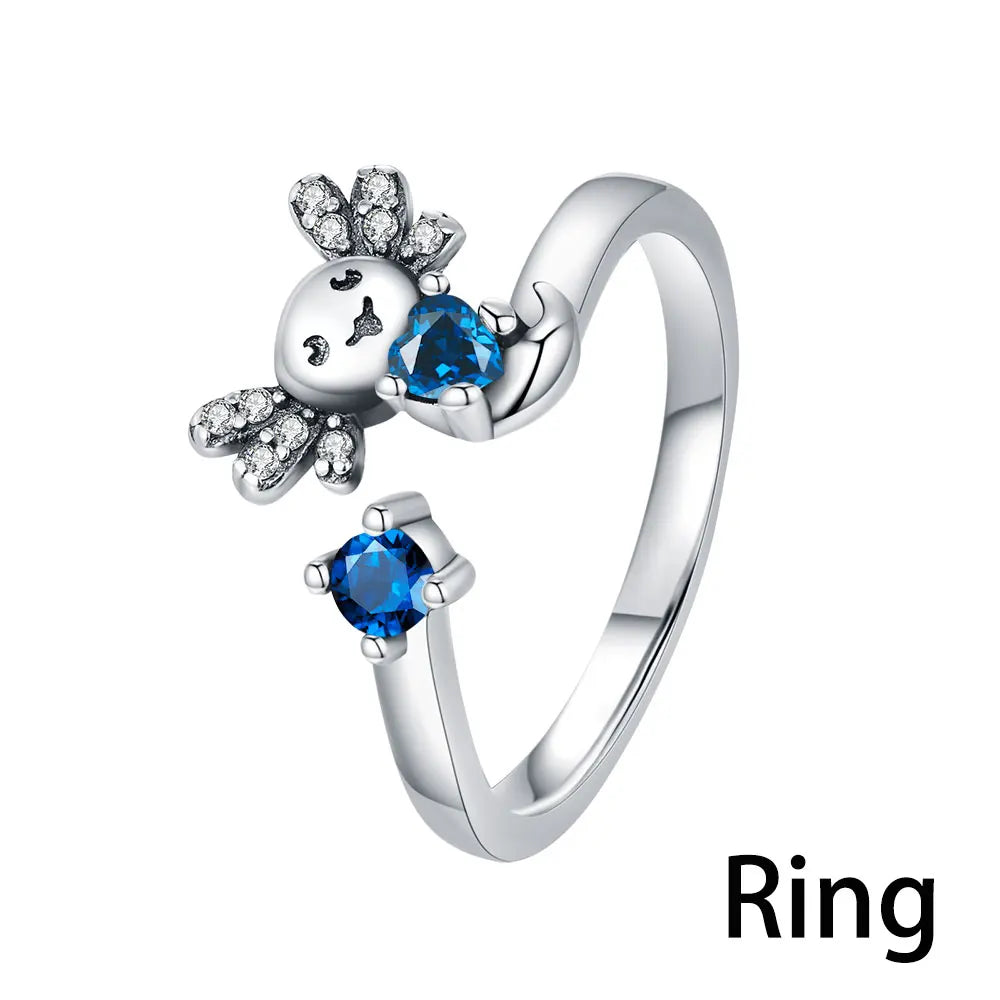 925 Silver CZ Snake Ring – Adjustable Cube Zirconia Finger Ring for Women, Party Jewelry & Fashion Accessory