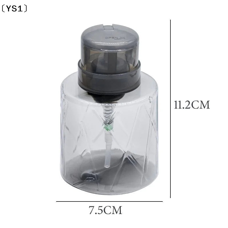 Refillable Lockable Pump Dispenser Bottle - Empty Press Container for Nail Cleaner, Makeup Remover & Personal Care