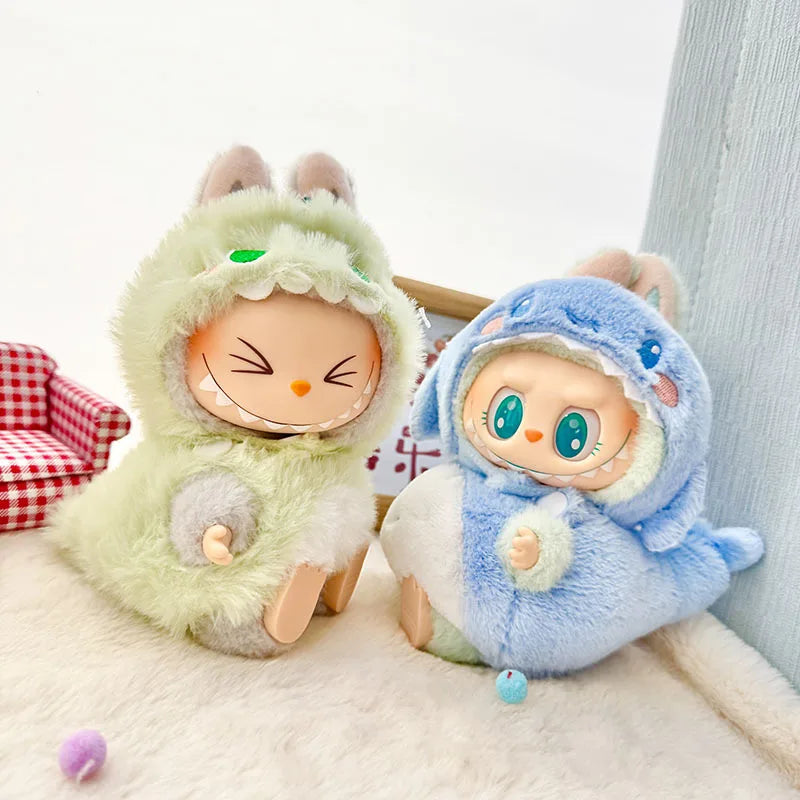 Cute Cartoon Green Dinosaur Outfit for Labubu Plush – Style Shark Macaron Clothes & Accessories
