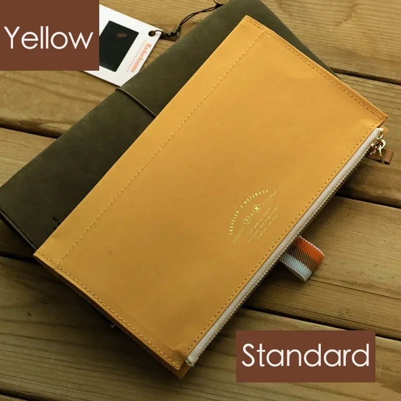 Fromthenon Travel Notebook with Special Paper – Washable Zipper Storage Bag, Pen Case & Stationery Organizer Supplies
