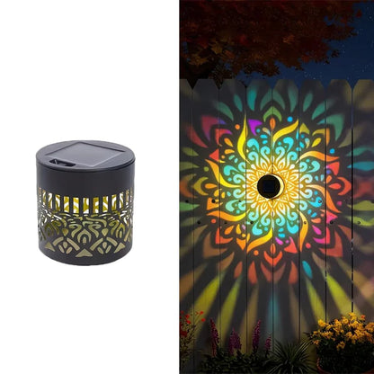 Solar Mandala Fence Lights - Decorative Garden Wall Lamps for Patio, Courtyard & Walkway Decor
