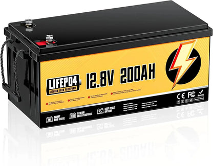 12V 300Ah LiFePO4 Battery with 200A BMS - 3840Wh Lithium Iron Phosphate Battery with Low-Temperature Protection and 15,000 Cycles