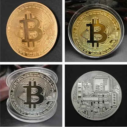 Casascius Bitcoin Commemorative Coin – Gold Plated BTC Metal Collector’s Edition with Protective Case