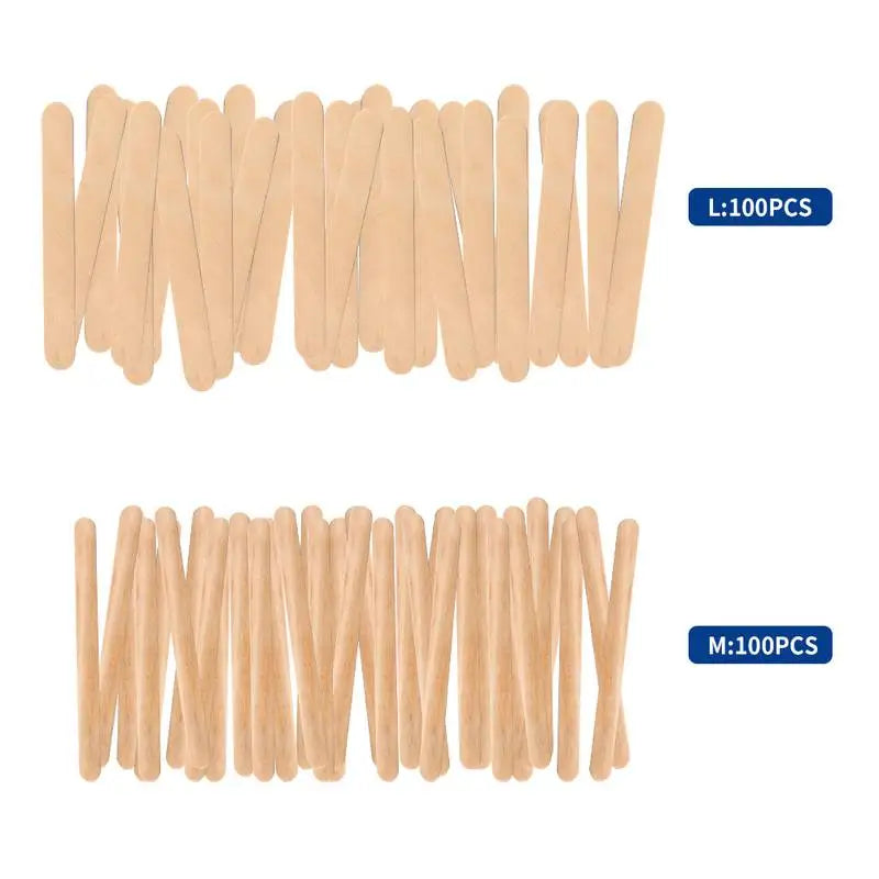 500PCS Disposable Wooden Wax Sticks – Hair Removal Spatula for Face, Eyebrows & Body Waxing, Beauty Tool
