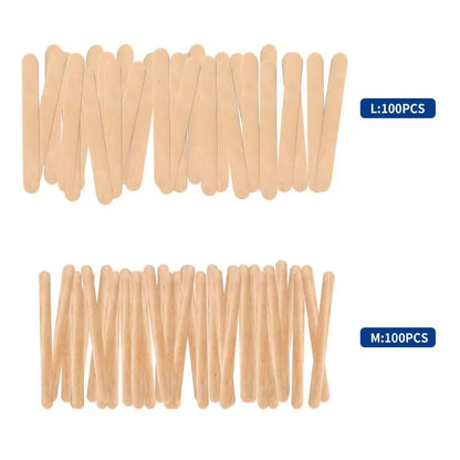 500PCS Disposable Wooden Wax Sticks – Hair Removal Spatula for Face, Eyebrows & Body Waxing, Beauty Tool