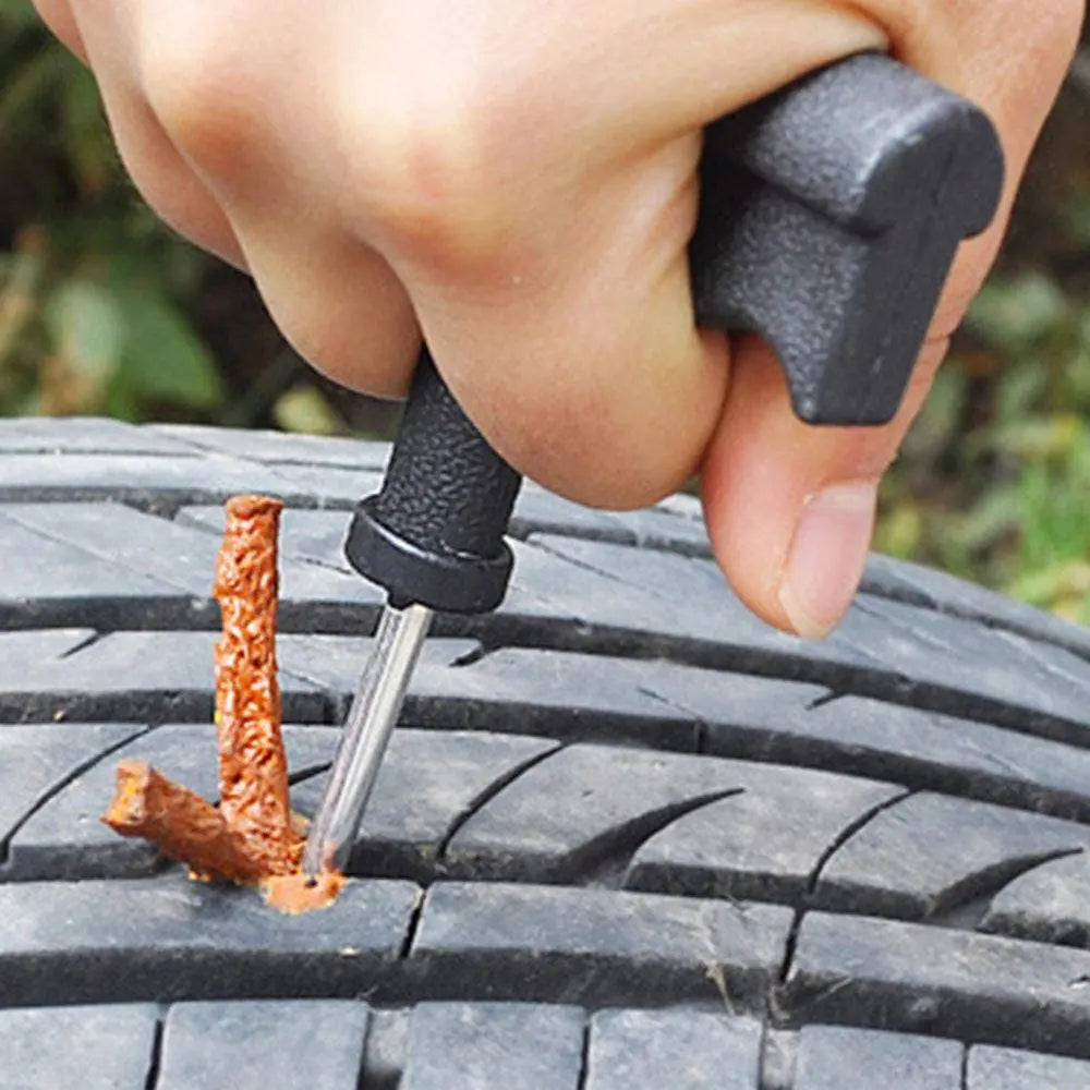 Car & Motorcycle Tire Repair Kit – Tubeless Tyre Puncture Plug Set with Rubber Strips for Truck & Vacuum Tire Repairs