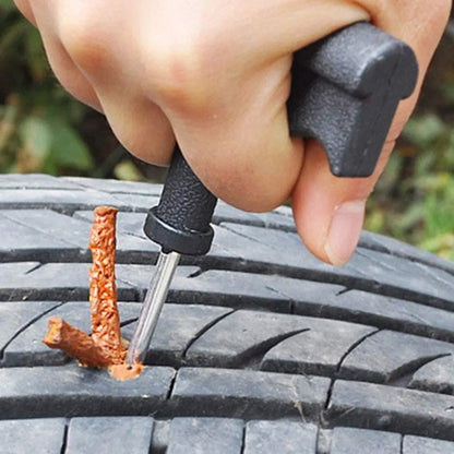 Car & Motorcycle Tire Repair Kit – Tubeless Tyre Puncture Plug Set with Rubber Strips for Truck & Vacuum Tire Repairs