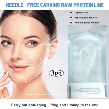60/120PCS Gold Protein Collagen Threads – Absorbable No-Needle Anti-Wrinkle Face Filler for Lifting, Firming & Anti-Aging Skincare