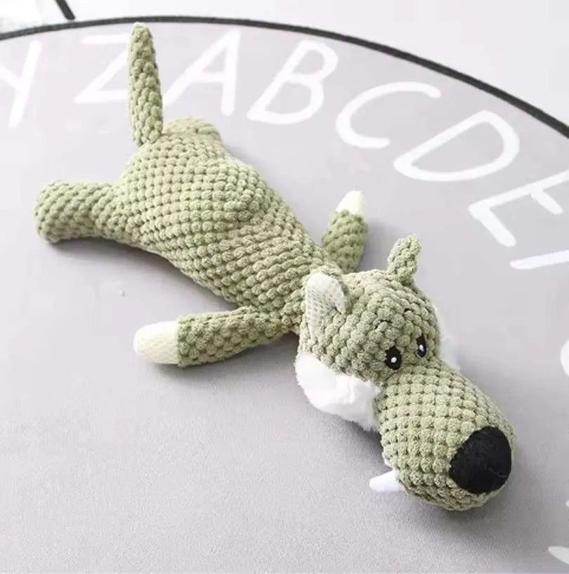 Plush Squeaky Dog Toy - Durable Fleece Chew and Teething Toy for Large Dogs