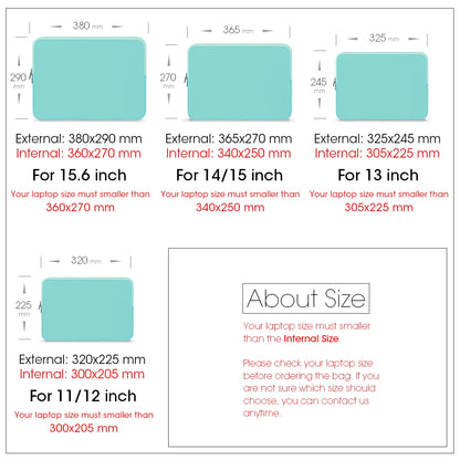 Soft Cotton Laptop Sleeve — Protective Notebook & Tablet Bag Case for 11"-15.6" MacBook, Xiaomi, Huawei, HP, Dell