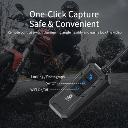 Dual 1080P Motorcycle DVR - Full Body Waterproof Camera with WiFi, GPS, Front and Rear Dash Cam Video Recorder Black Box