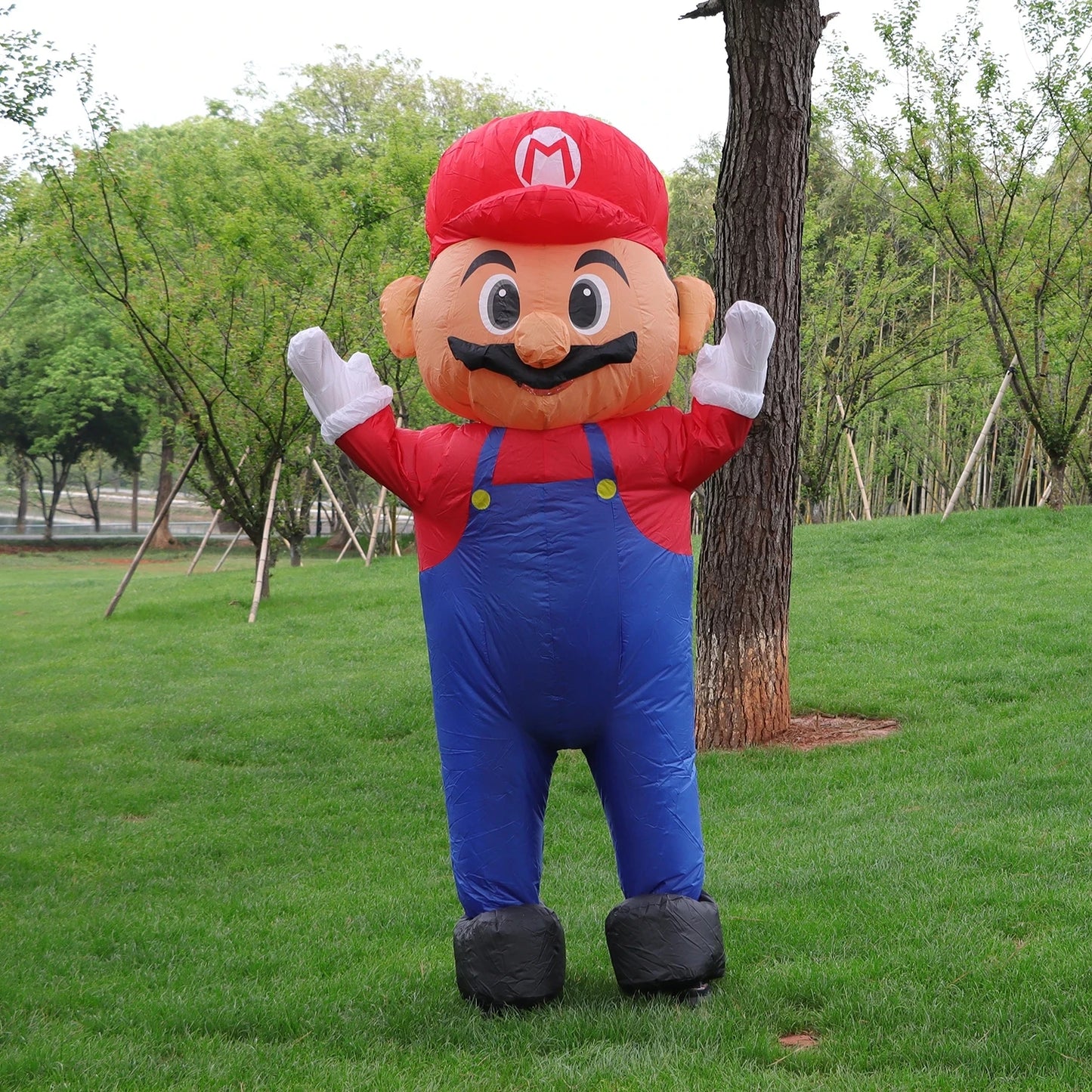 Super Plumber Mari Inflatable Costume – Red Hat Monster Cosplay for Adults & Kids, Halloween, Christmas, Party, Festival