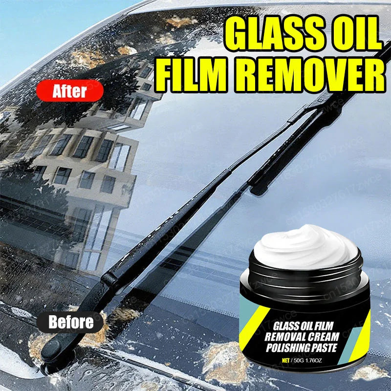 Car Glass Polish & Coating Kit – Windshield Oil Film Remover, Water Repellent & Anti-Rain Hydrophobic Cleaner