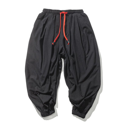 FGKKS New Oversize Men's Harem Pants: Autumn Chinese Linen Sweatpants - High-Quality Casual Trousers for Males