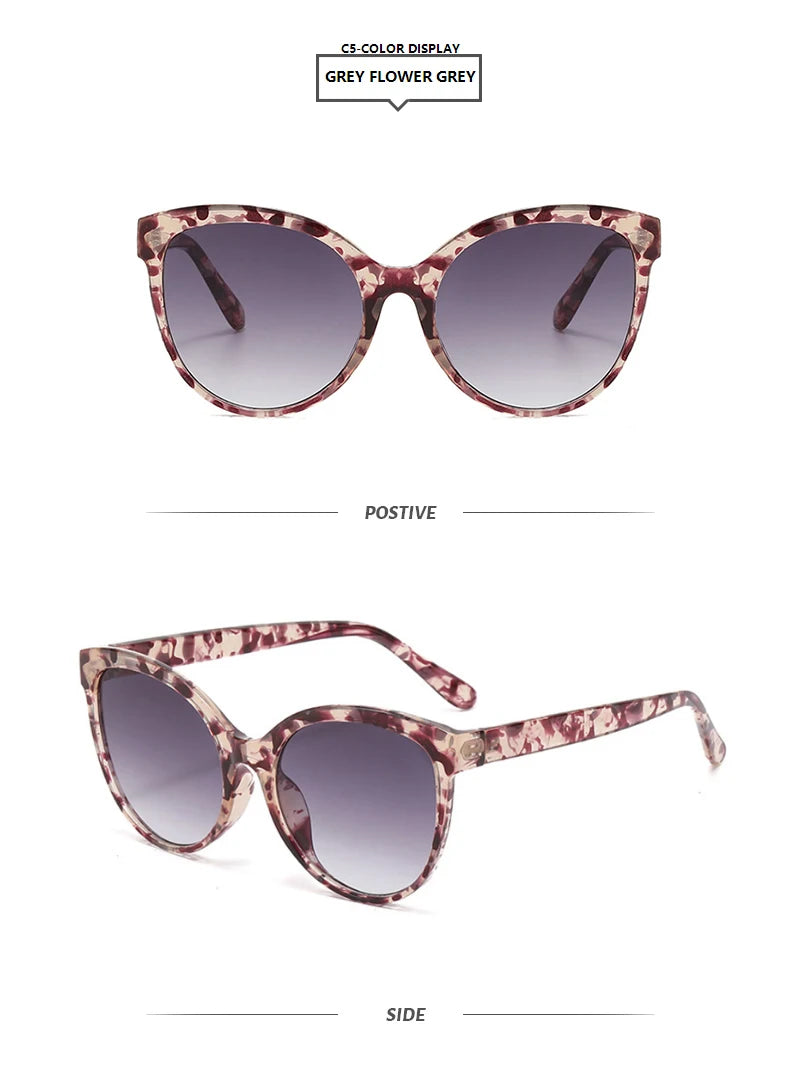 Cat Eye Sunglasses for Women - Oversized UV Protection Outdoor Driving Sunshade Glasses