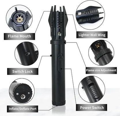 Blowtorch Windproof Turbo Torch Lighter — Jet Gas Spray Gun for Kitchen, Cooking, Smoking, Jewelry, Welding, Cigar